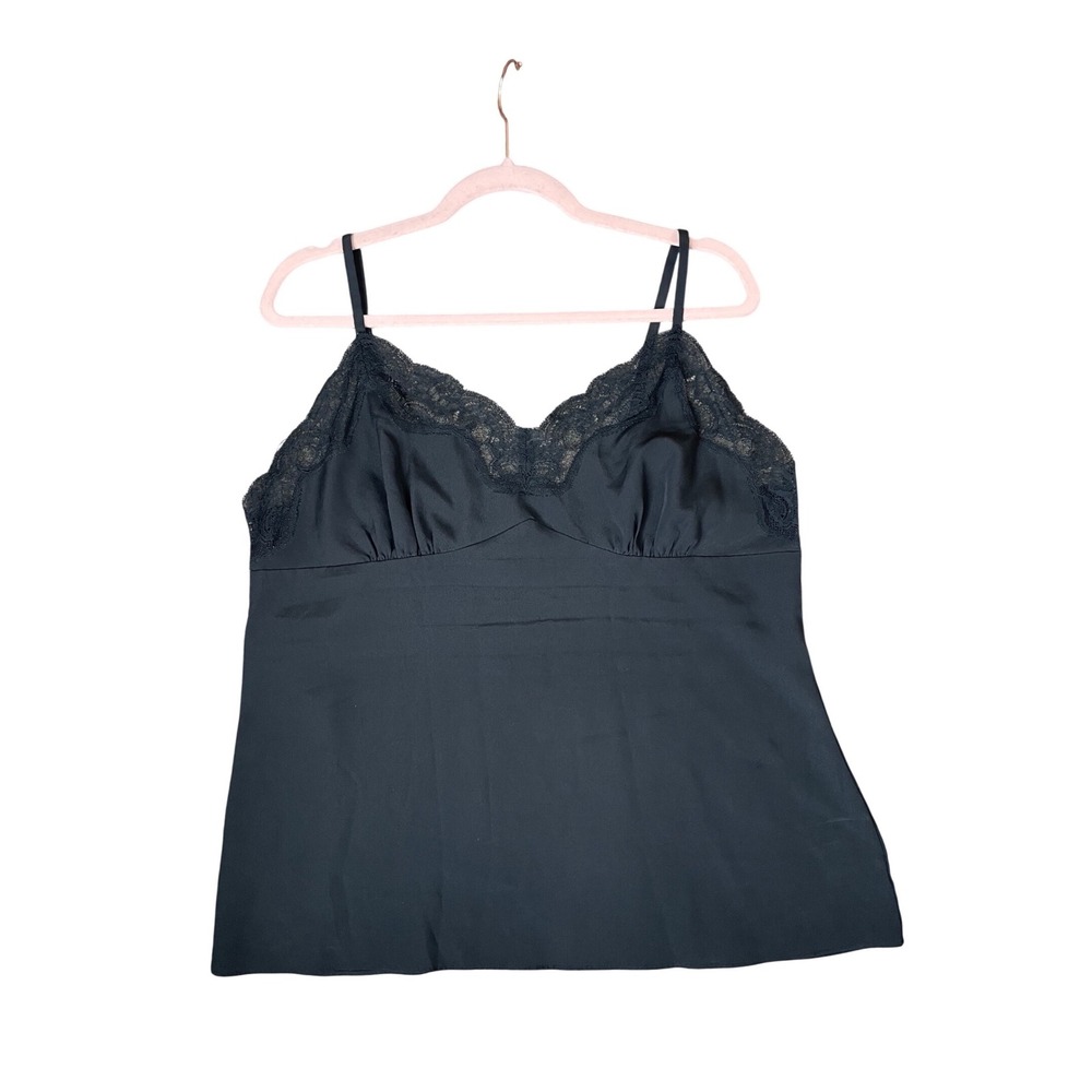 Rodarte for Target Women's XL Black Lace Trim Camisole Top Ruched Bust Lingerie